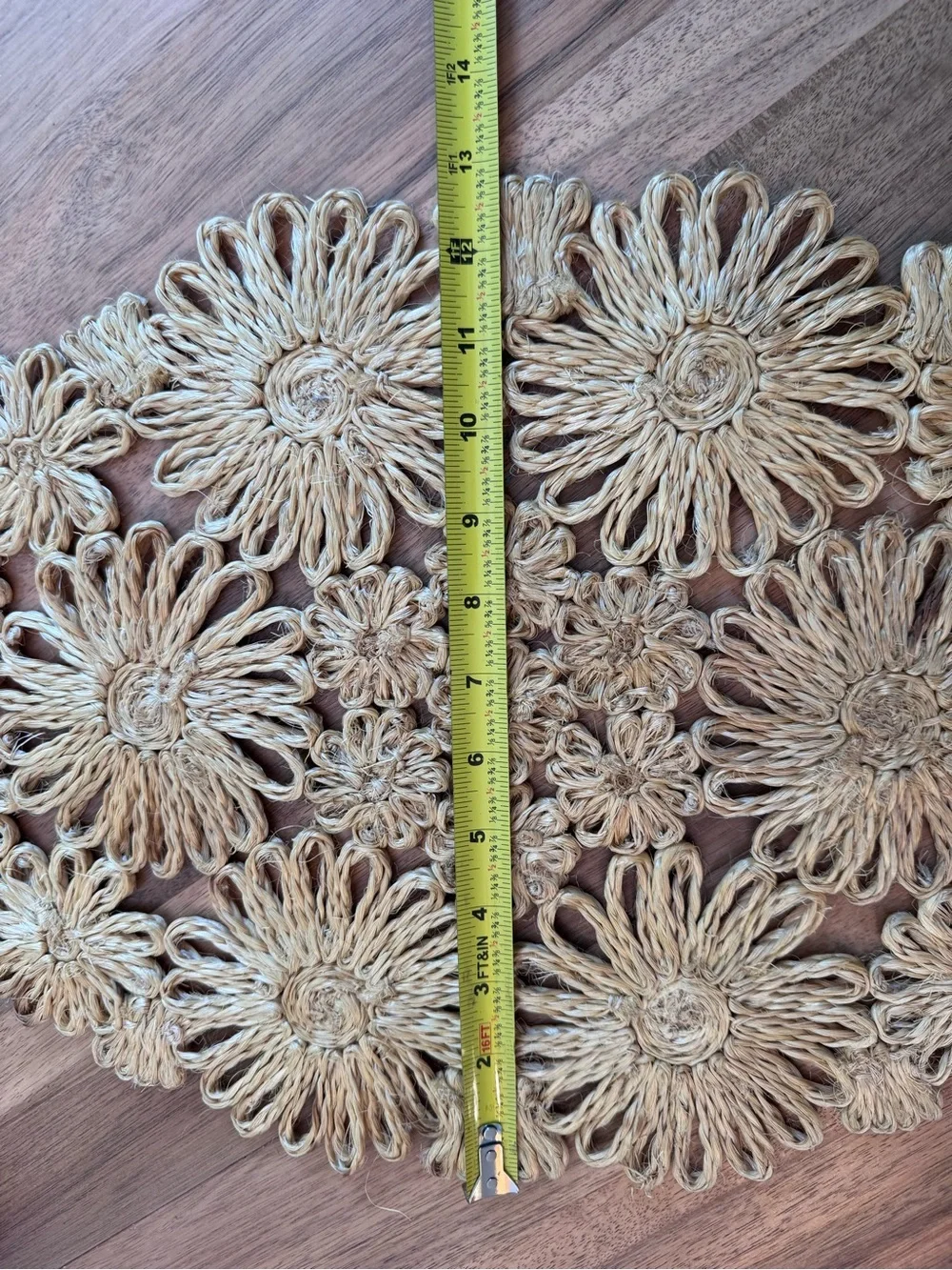 Vintage Set 6 Handwoven Straw Floral Placemats Natural Boho Cottage Coastal Farm